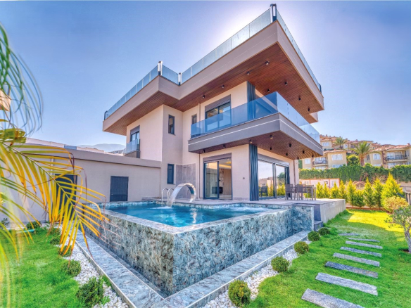 ID876 Three-storey villa 4+1 at the commencement of construction in the elite area of Kargicak