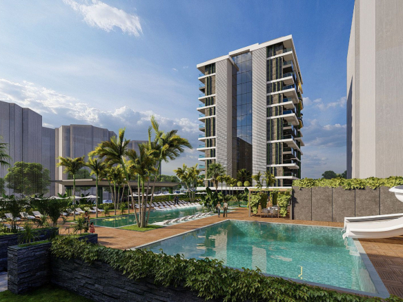 ID810 Apartments and penthouses in a complex on the first line in the Mahmutlar district