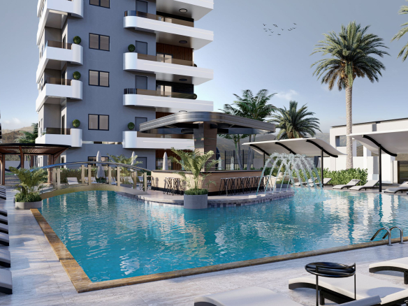 ID787 Apartments and penthouses at the initial stage of construction in the Mahmutlar district