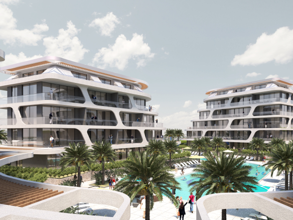 ID708 Apartments and penthouses in a complex under construction in the Oba area