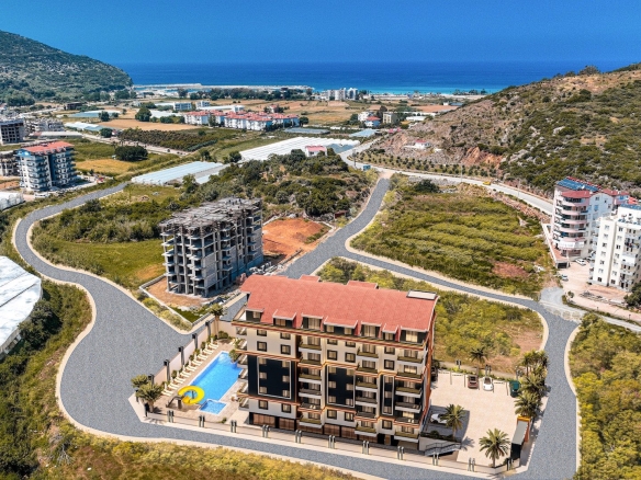 ID958A Apartments in a boutique complex in Gazipasa area at the beginning of construction