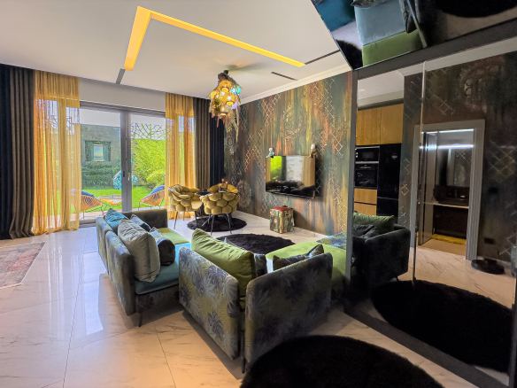 ID1164A Duplex 2+1 with garden and individual design in a premium-complex on the first coastline in elite Kargicak area