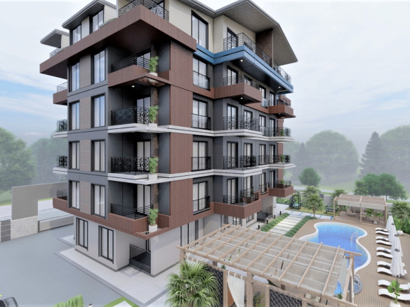 ID1170 Apartments and penthouses in a small residential complex in the area with Gazipasa International airport