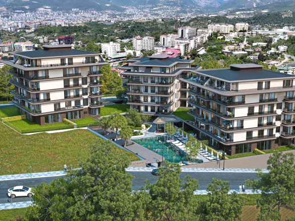 ID1392 Apartments and duplex apartments in a premium complex with a view of the coast in the Kestel
