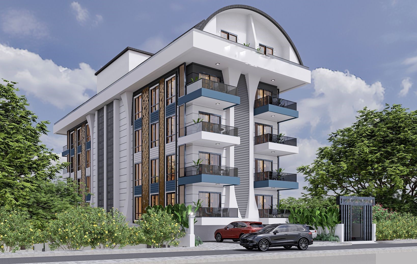 ID1208 Apartments and penthouses in a boutique complex in the center of Alanya, near Cleopatra Beach