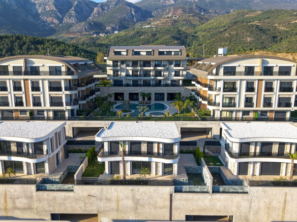 ID1410 Duplex apartments in a premium complex with a view of the coast in Kargicak